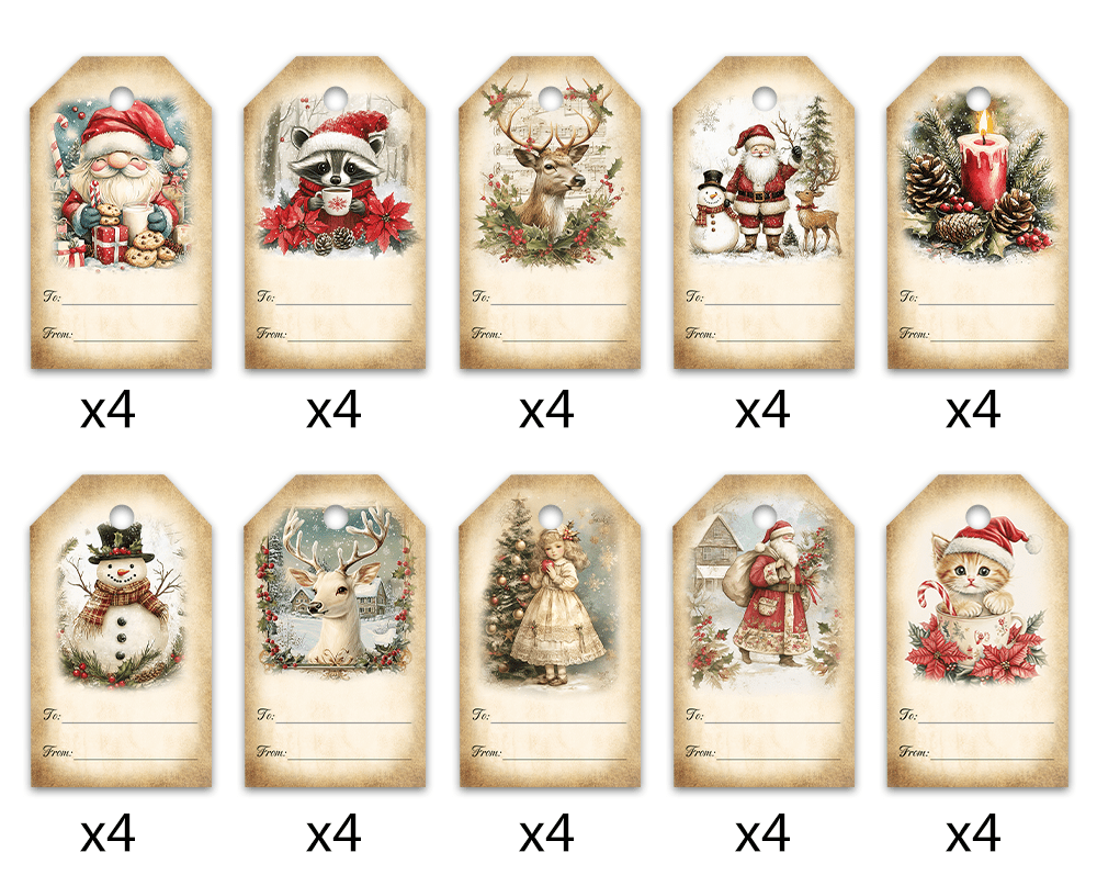 Vianočné darčekové štítky – 40ks