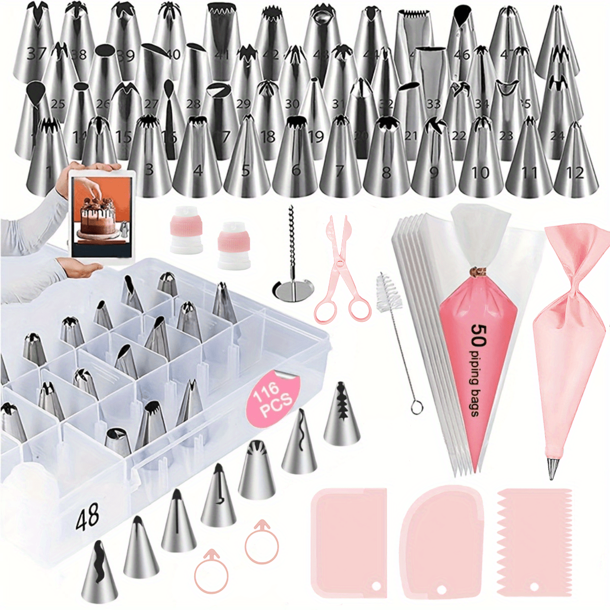 Súprava na zdobenie vianočných koláčikov – 116 kusov