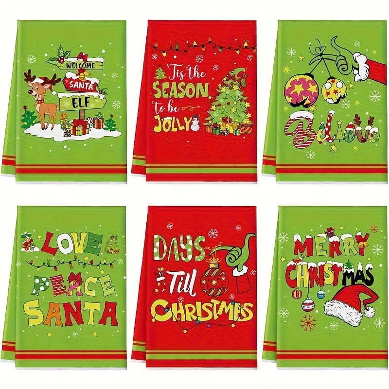 Vianočné utierky do kuchyne – červené a zelené