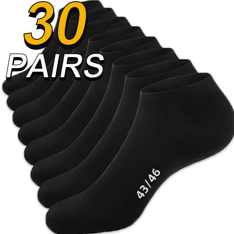 Pánske čierne nízke športové ponožky – 30 párov