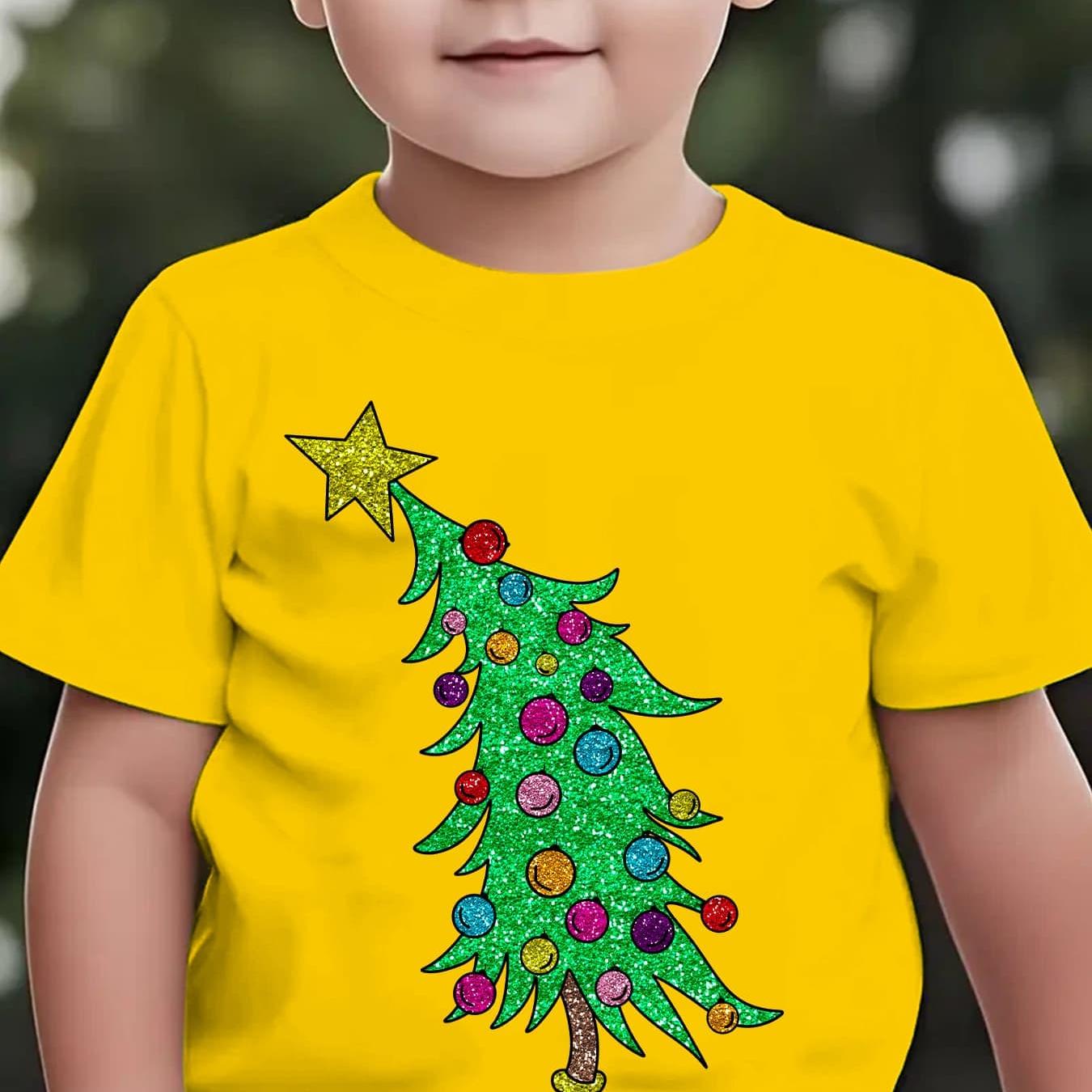 Tričko s vianočným stromčekom – béžové