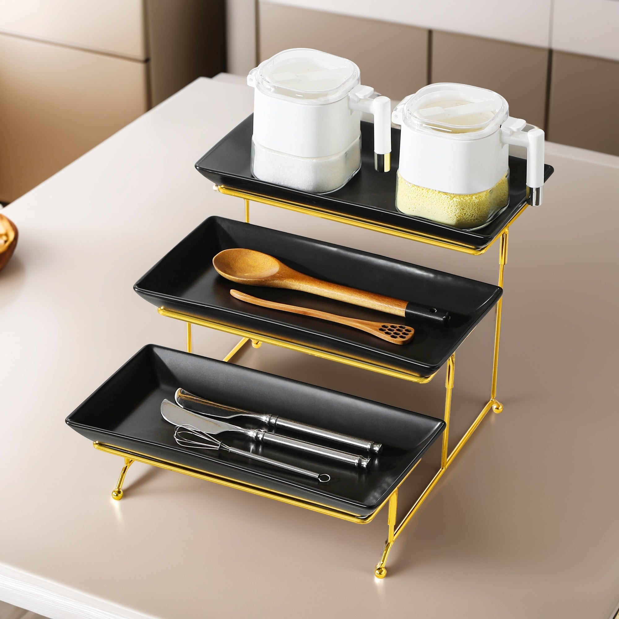 Podnos na ovocie – čierny zlatý