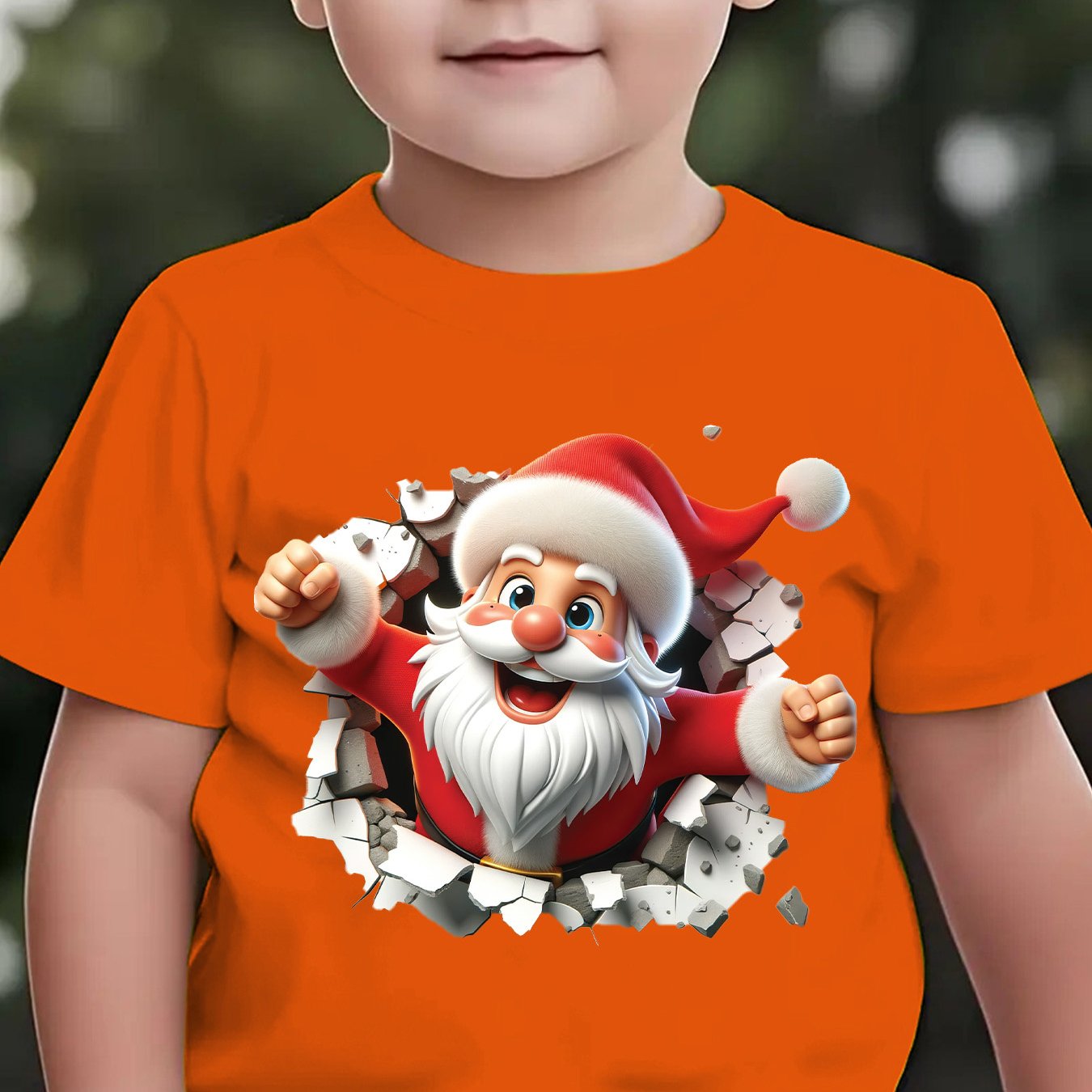 Tričko s 3D Santom – béžové