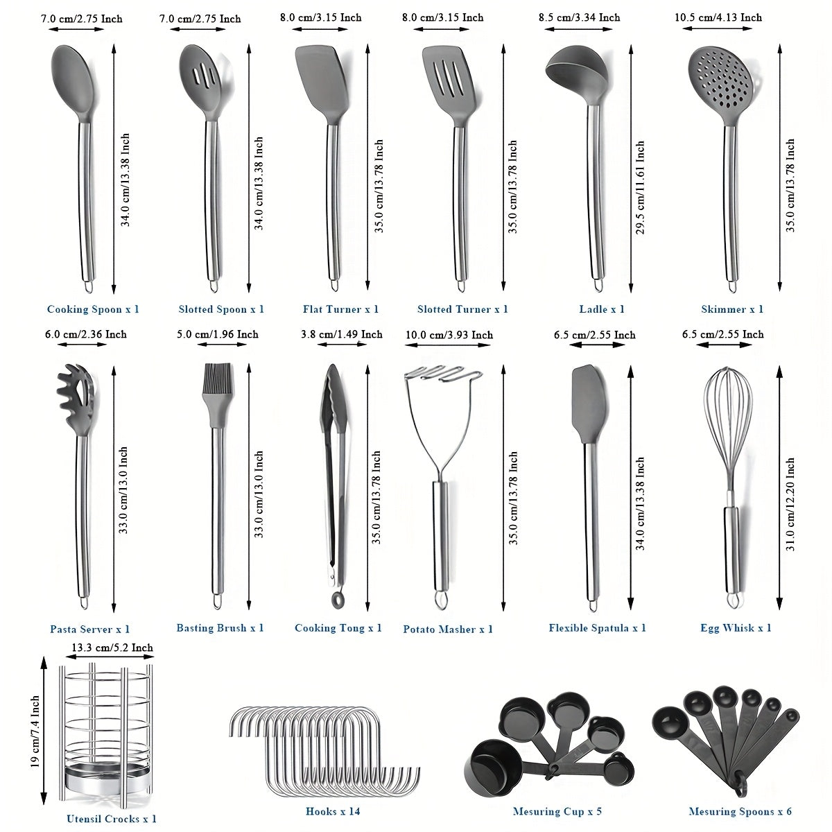 Súprava kuchynských nástrojov – 39ks