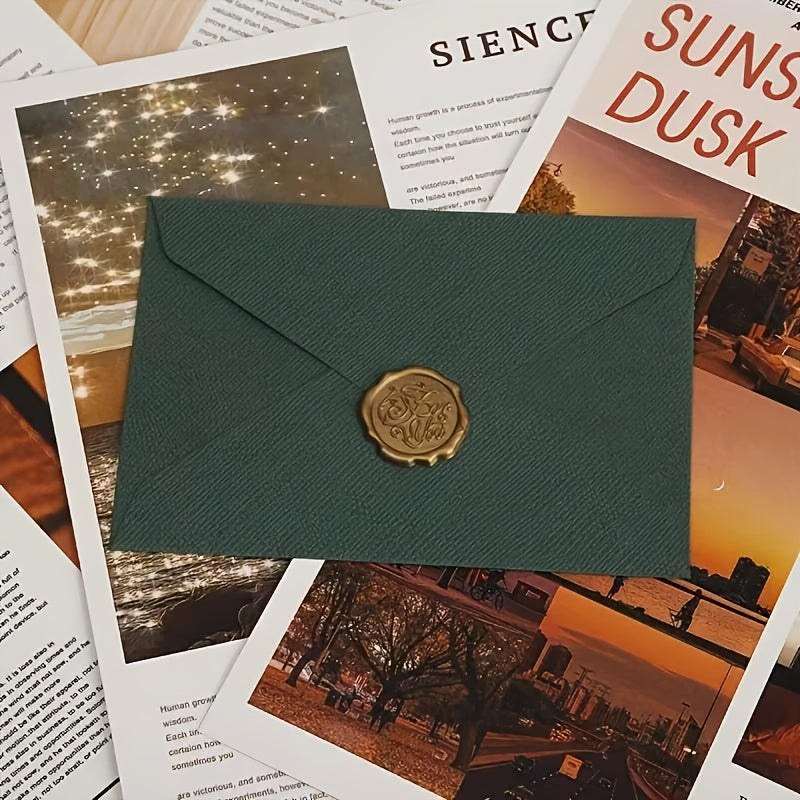 Sada vintage obálok – červené a tmavozelené