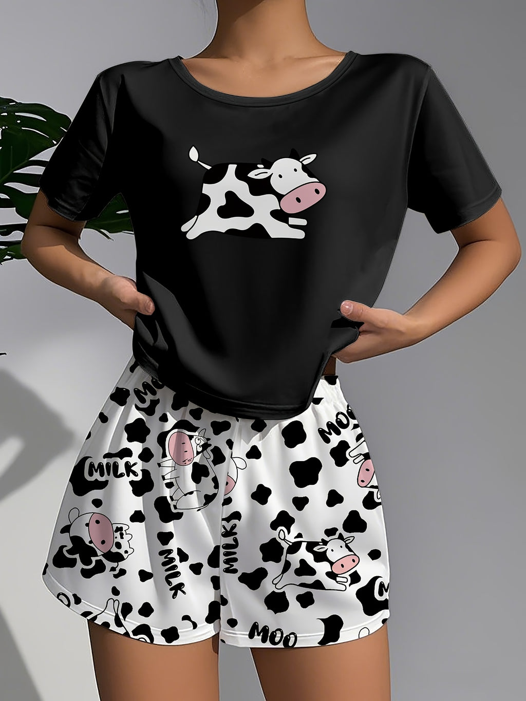Pyžamo pre ženy – kravičkový vzor
