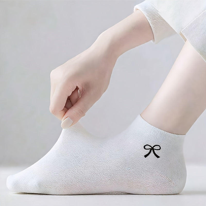 Ponožky do členkov – čierna mašľa