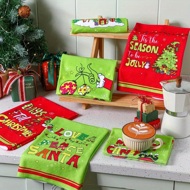 Vianočné utierky do kuchyne – červené a zelené