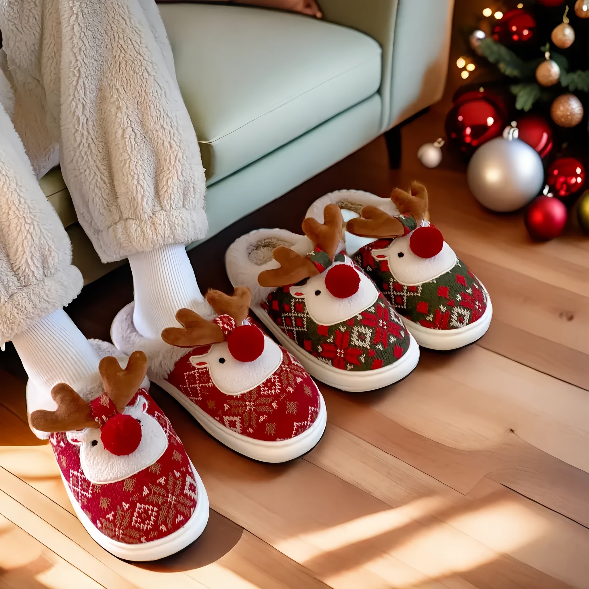 Papučky s vianočným sobíkom