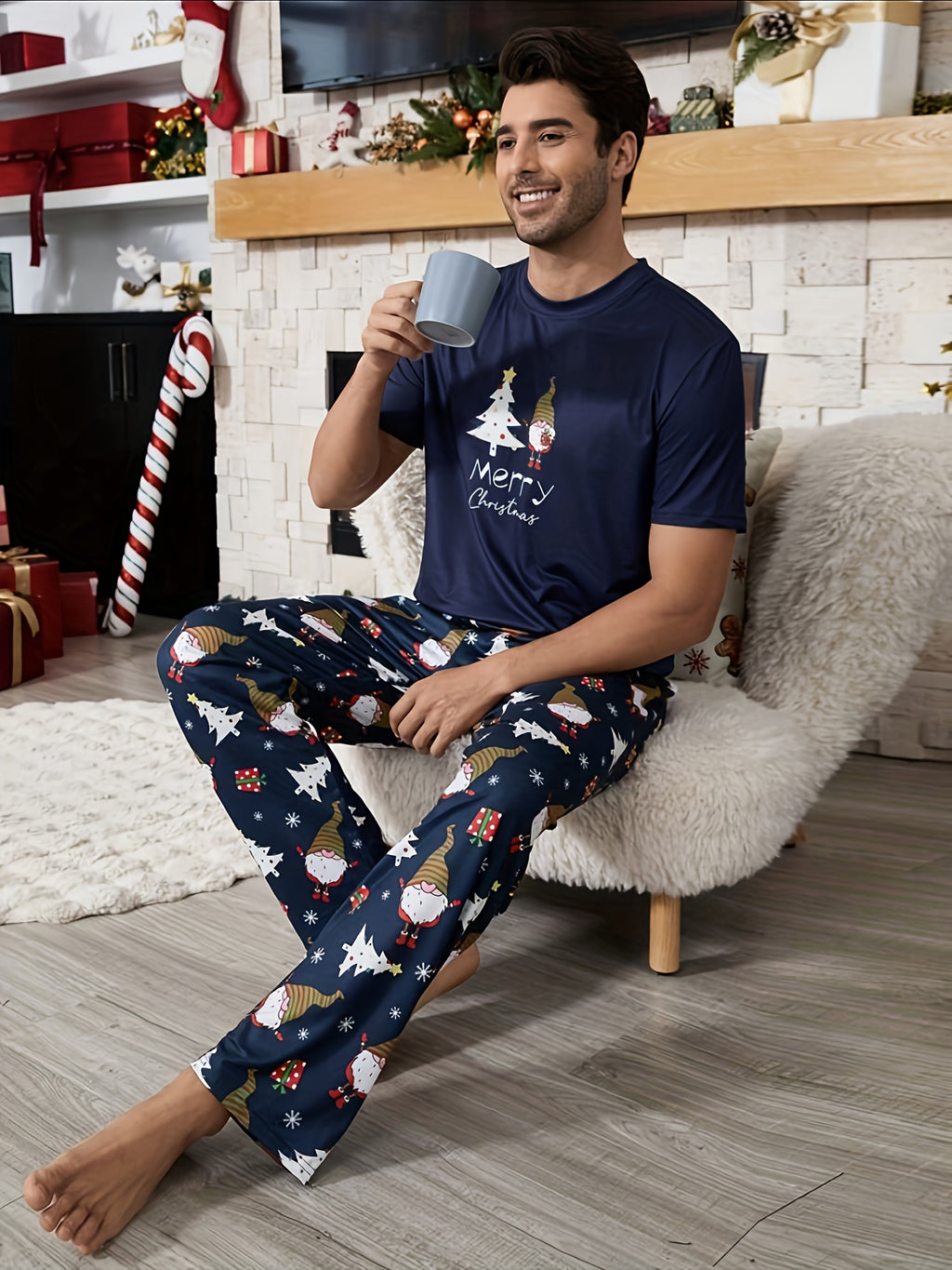 Pánske vianočné pyžamo – s potlačou