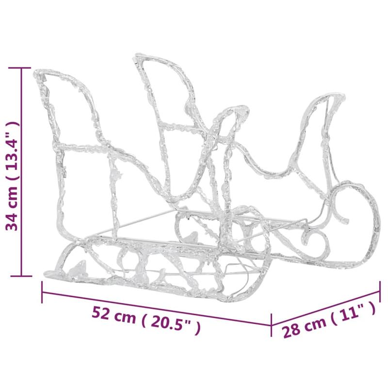 Vianočná dekorácia – sob a sane