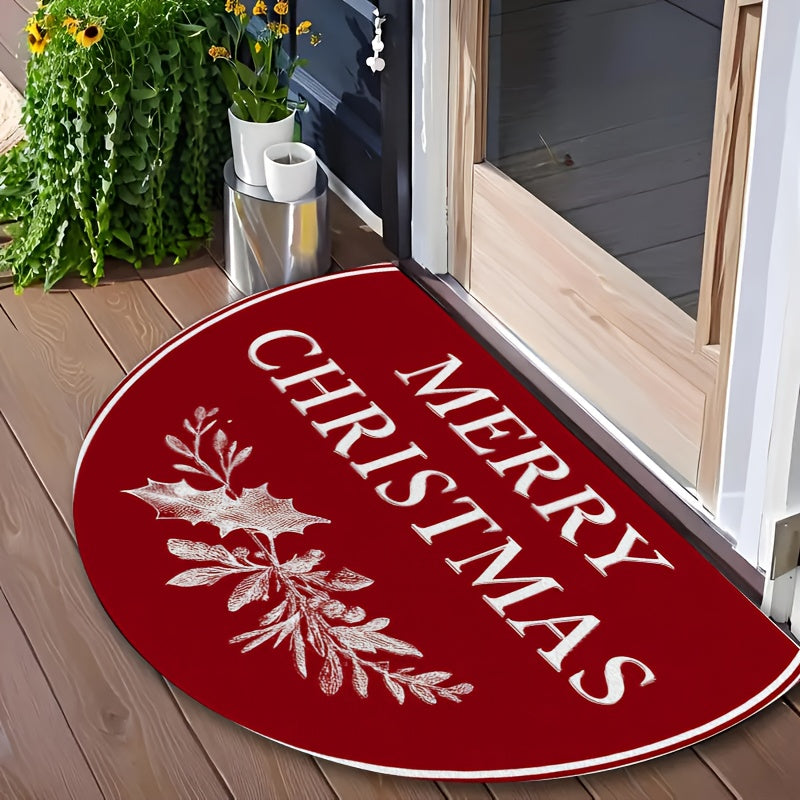 Vianočný rohožka – červená s bielou snehovou vločkou