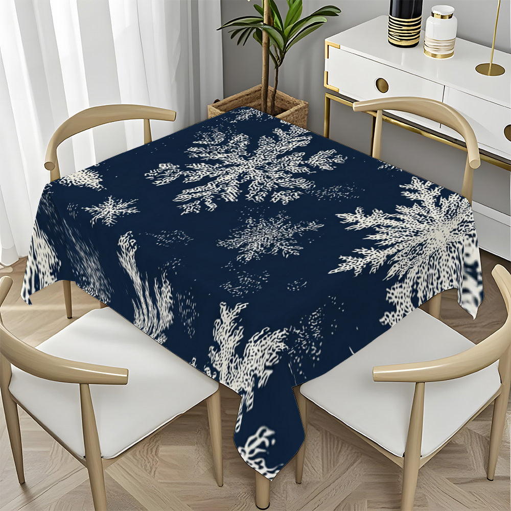 Obrus – modro-biely snehový vzor