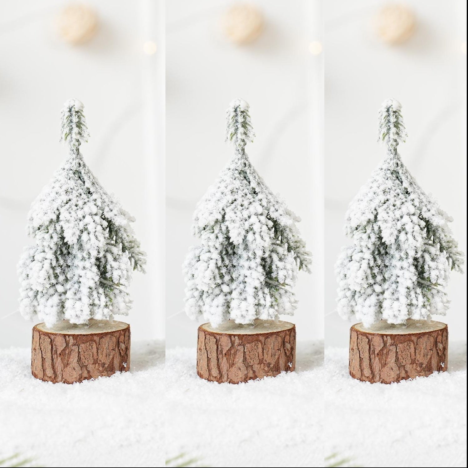 Mini umelé céderové vianočné stromčeky – 3ks