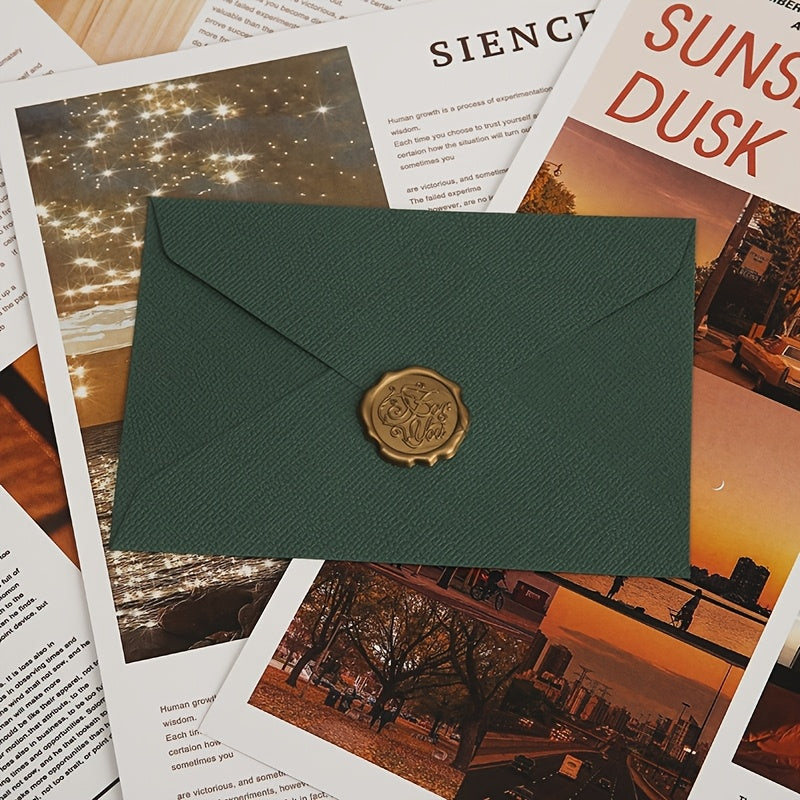 Sada vintage obálok – červené a tmavozelené