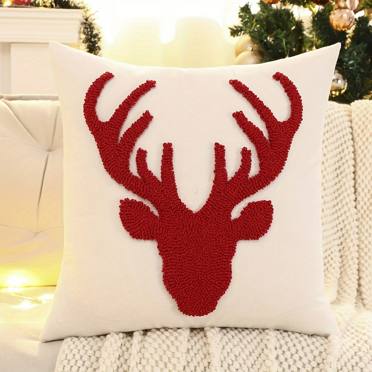 Vianočný sob – obliečka na vankúš