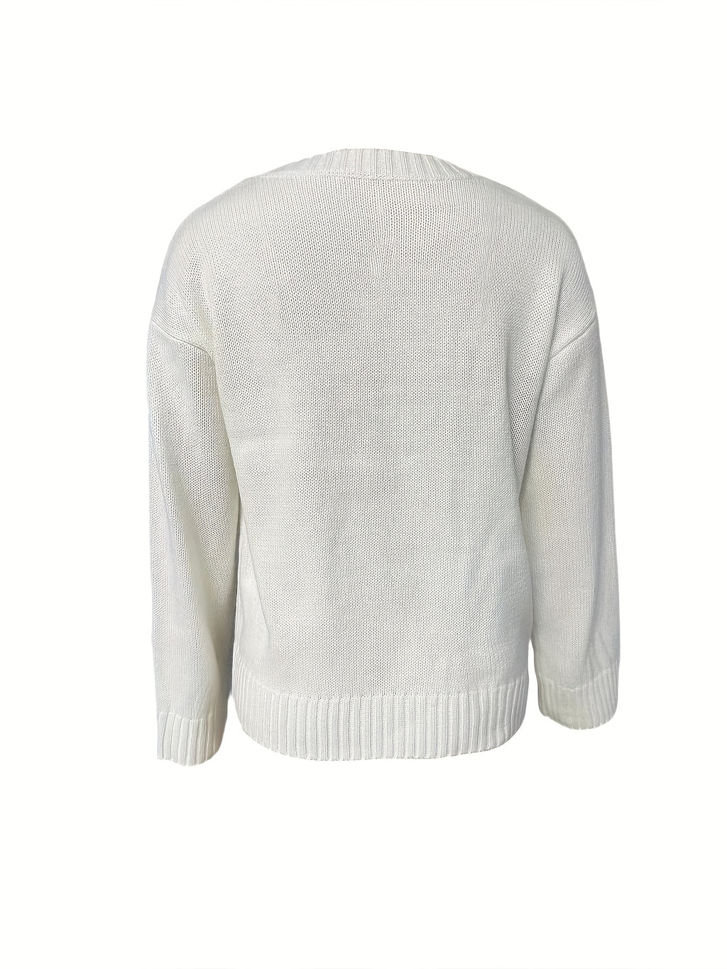 Dámsky kvetinový sveter – biely