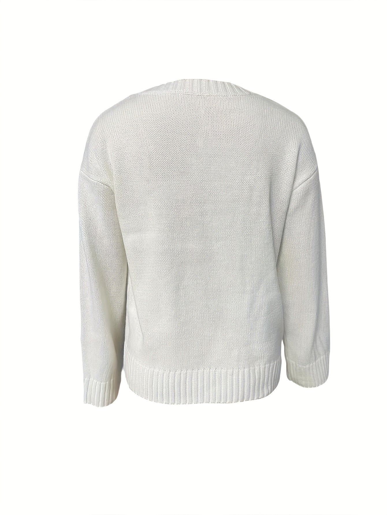 Dámsky kvetinový sveter – biely